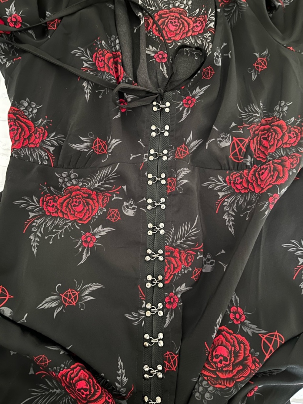 Killstar Hail Pandora Maxi Dress Corset Dark Romance Black Fairy Goth Size Large - Picture 6 of 16